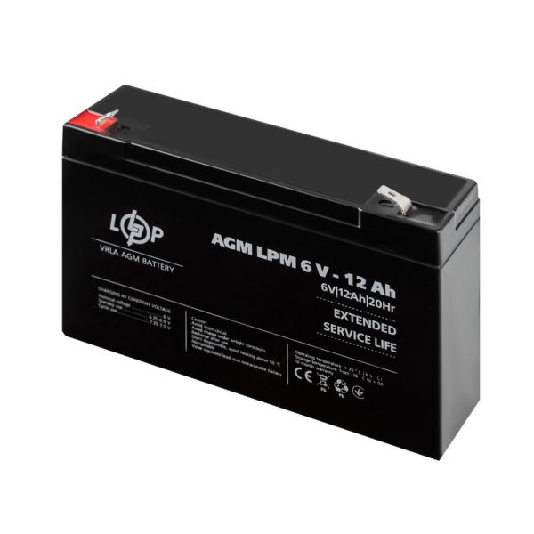 Аккумулятор свинцово-кислотный AGM LP LogicPower LPM 6V - 12Ah