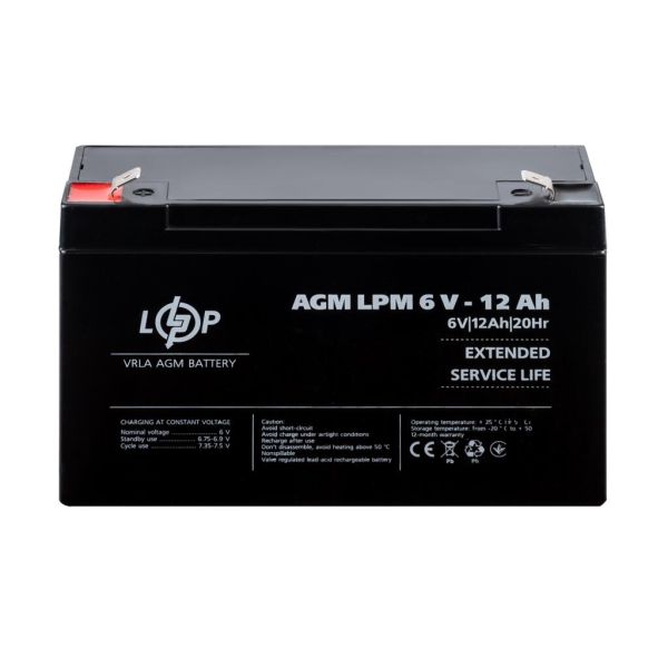 Аккумулятор свинцово-кислотный AGM LP LogicPower LPM 6V - 12Ah