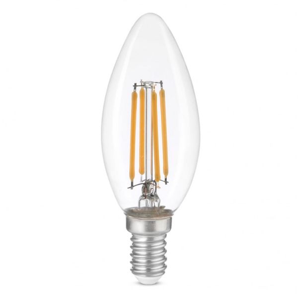 Лампа Feron led 5.4W 4000K 865Lm E14 C35 230V свічка філаментна