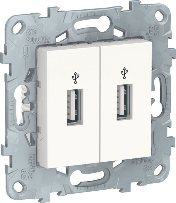 USB-коннектор 1 модуль алюминий Schneider Electric Unica New
