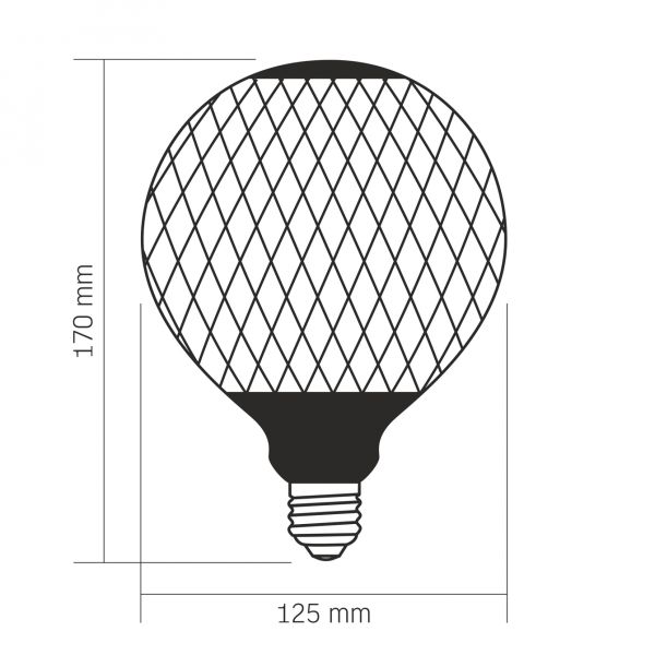 LED лампа VIDEX Filament VL-DG125BP 6W E27 1800K Black Magician net