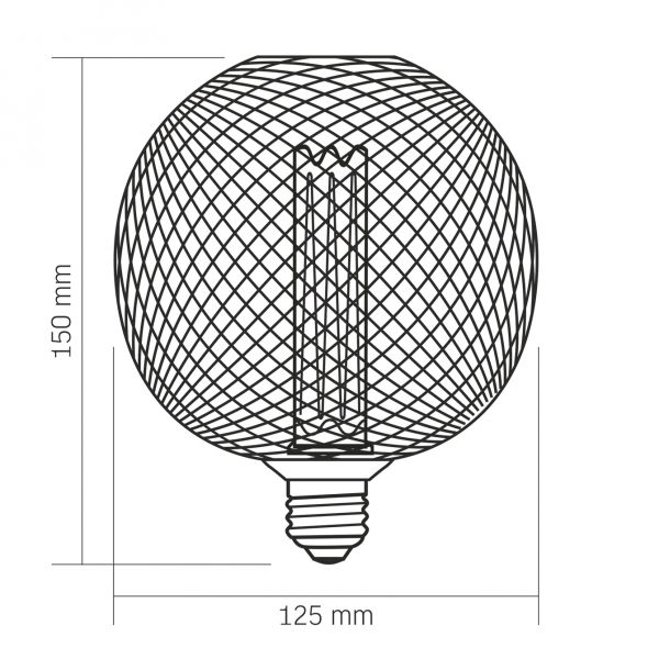 LED лампа VIDEX Filament VL-DBMC125150 4W E27 1800K Black Chainmail style