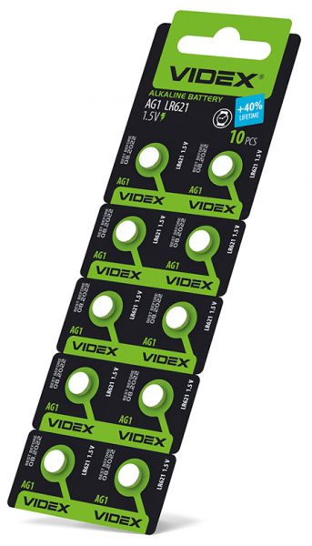 Батарейка часовая Videx AG 1/LR621 BLISTER CARD 10 шт (цена за 1 штуку)