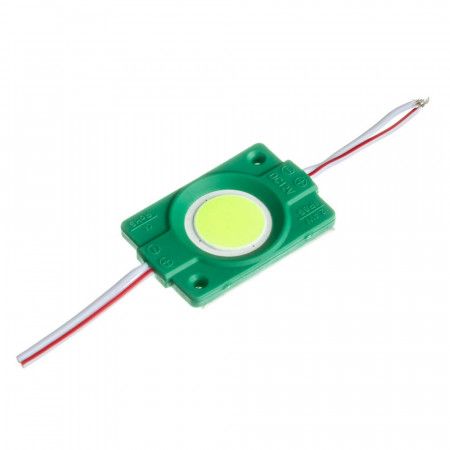 Светодиодный модуль круглый 12V COB 2,4Вт 1 диод IP65 Standart зеленый