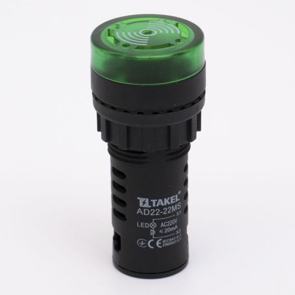 Зумер світлосигнальний AD22-22MS АC/DC 220В 505033з