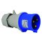 Вилка силова каучук TP electric переносна 16А-3 (2Р+РЕ) IP44 сірий синій