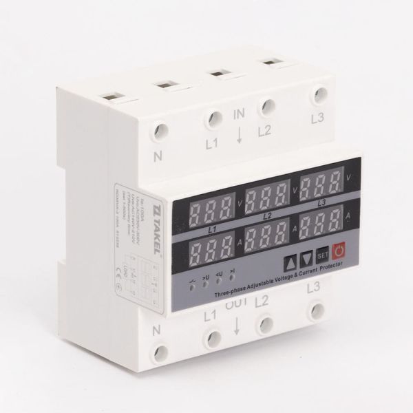 Реле напряжения и тока модульное трехфазное RD35VA-3 100A Takel 4p 3NO