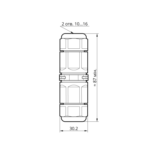 Конектор для кабеля К20 3pin 0.5-4мм2 IP68 Takel