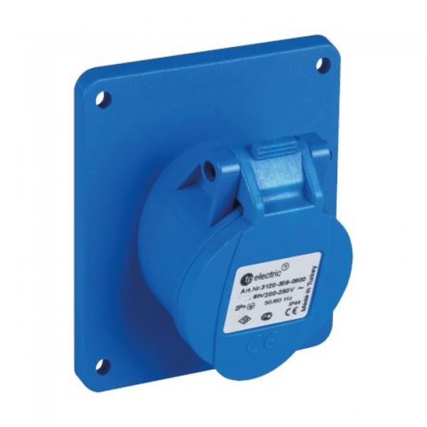 Розетка промислова кутова 3x32A 230V IP44 TP electric 3124-309-0900 синій