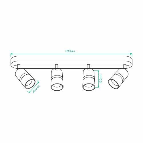 Накладной поворотный светильник Ardero ML312-4 BAMBOO GU10 черный+хром
