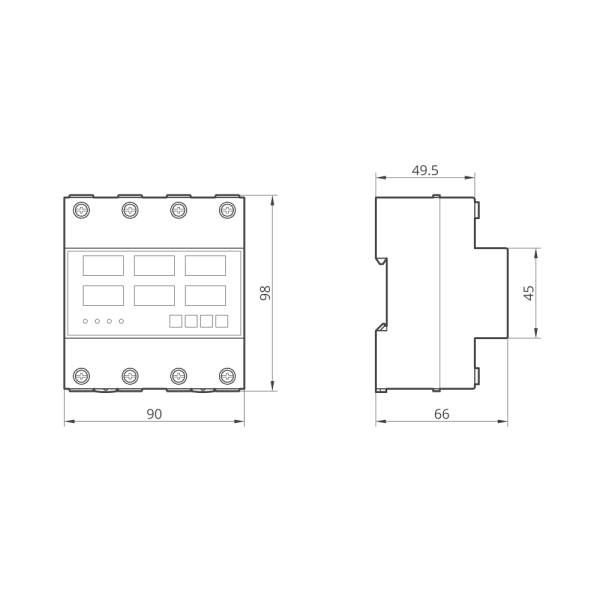 Реле напряжения и тока модульное трехфазное RD35VA-3 100A Takel 4p 3NO
