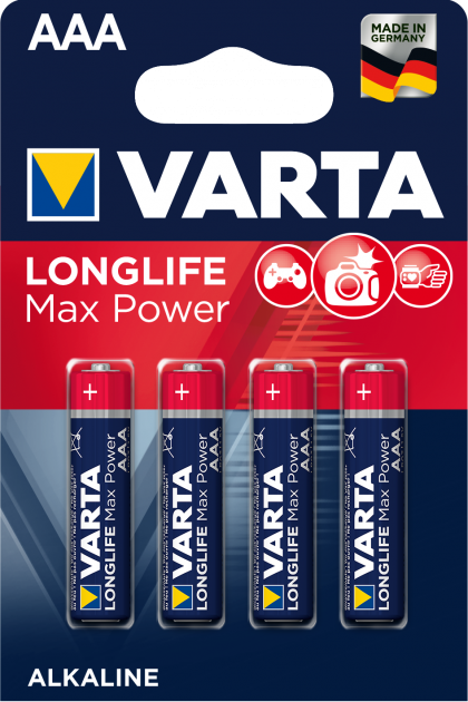Батарейка Varta Longlife Max Power AAA BLI 4шт. Alkaline