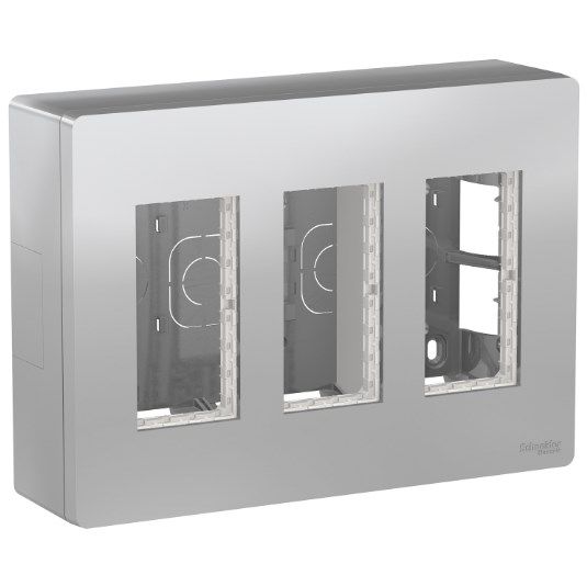  Блок unica system + открытая установка 3х4 Алюминий NU123430 Schneider Electric
