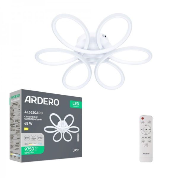 Светильник люстра Ardero led AL6520ARD Luce 65Вт 3000-6000К 4900Лм пульт белый