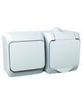 Накладна розетка з вимикачем білий IP44 Cedar Plus Schneider Electric WDE000500
