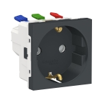 NU305754 Розетка з з/к зі шторками 16А самозажимні клеми Schneider Electric Unica New антрацит