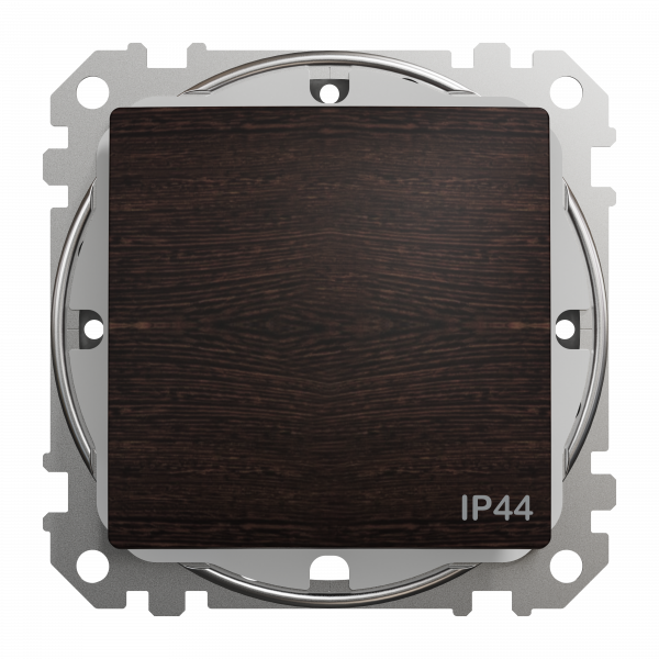 Перемикач однокавішний, Sedna Design & Element з захистом IP44, Венге - імітація дерева, SDD281106, Schneider Electric