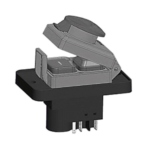 Пусковая электромагнитная кнопка ESSB-172YC 7pin на панели, желтая рамка