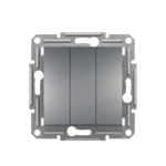 Вимикач 3-х клавішний сталь Asfora Schneider Electric EPH2100162