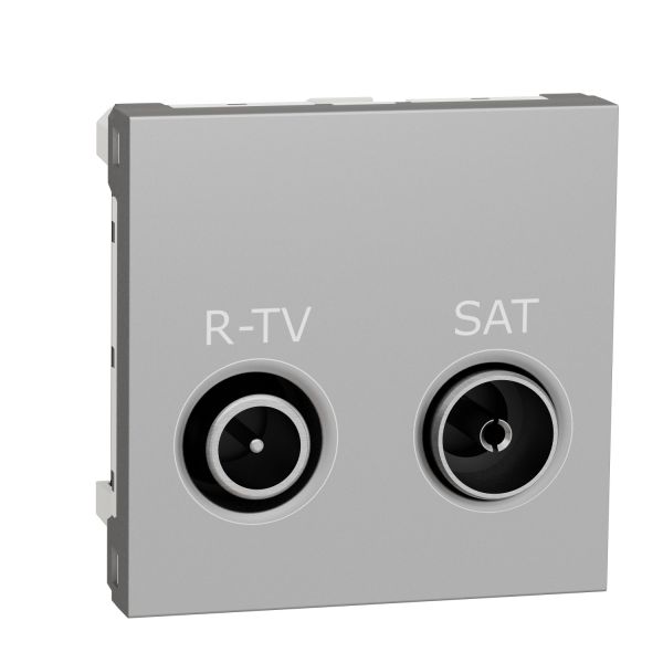 Розетка R-TV SAT одинарная 2 модуля алюминий Schneider Electric Unica New