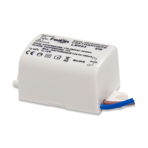 Блок живлення Feron LB003 12V 6Вт 0,5А IP20