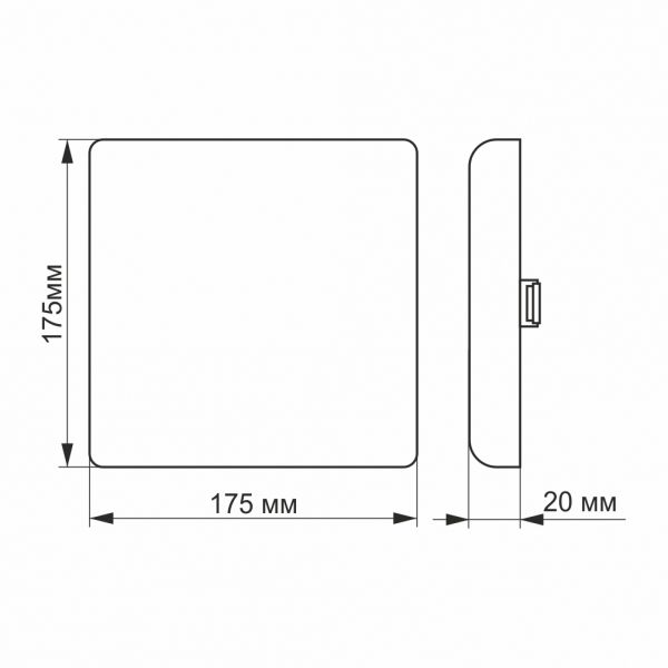 LED світильник безрамковий квадратний VIDEX 24W 4100K