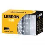 Гірлянда Lebron штора 320LED білий 8 режимів IP20 кабель прозорий 3х2м