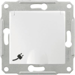 Розетка с заземлением, шторками, крышкой IP44 белая Sedna Schneider Electric SDN3100321