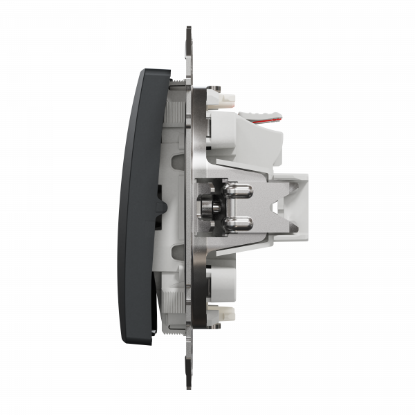 Двоклавішний вимикач з синьою LED підсвіткою Чорний Sedna Design Schneider Electric SDD114105L