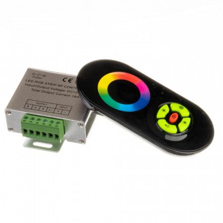 RGB контролер 12-24V 18A сенсорний радіо Black