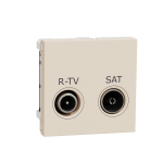 NU345444 Розетка R-TV-SAT 2 модуля Schneider Electric Unica New бежевий