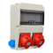 Бокс на 11 модулів та розетки 2шт 220V + 2шт силових 32А 3P+N+PE TP Electric IP44