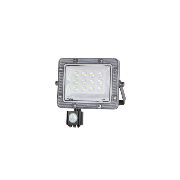 Прожектор led Violux Carbon-S 10W 5000K датчик руху 220V IP65 сірий