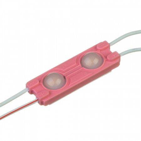 Світлодіодний модуль 12V SMD5730 0,72Вт 2 діода з лінзою IP65 Standart рожевий