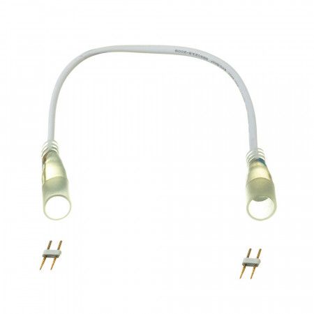 Конектор двосторонній для круглого неону 15x16mm та провід 2pin 220V