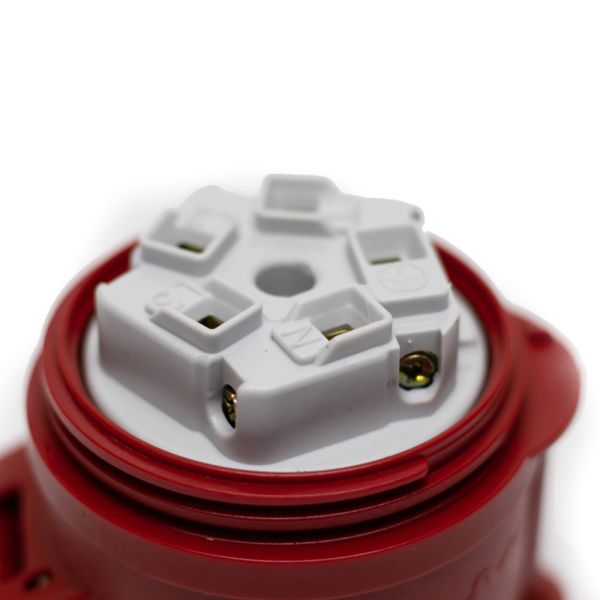 Розетка силовая каучук TP electric переносная 16А-5 (3Р+N+РЕ) IP44 серый красный