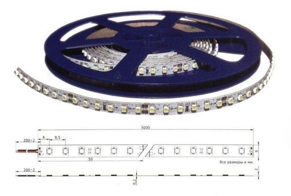 Світлодіодна стрічка 12V SMD3528 120LED IP20 Premium холодний білий