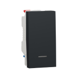 Переключатель проходной 1-клавишный с нейтралью 10А, 1 модуль Schneider Electric Unica New антрацит
