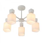 Світильник люстра Ardero BL1150 Olivia 5хЕ14 під лампу скло білий