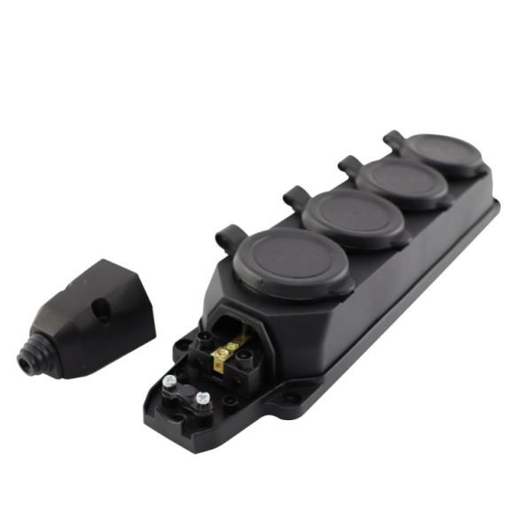 Колодка каучуковая Glauber Rubber Pro 4 гнезда 16A черная (GLB-RP-B4)