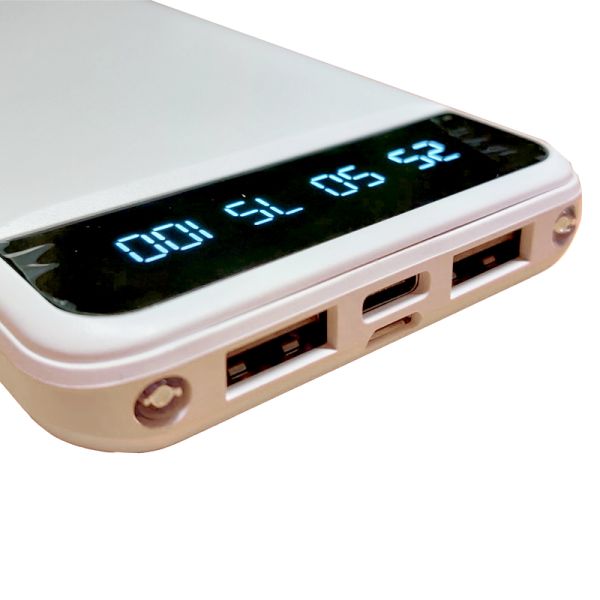 Power Bank 10000 mAh з ліхтариком type-c Білий