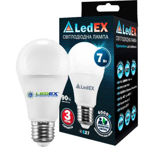 Светодиодная Led лампа EX E27 A60 7W 3000K 665lm