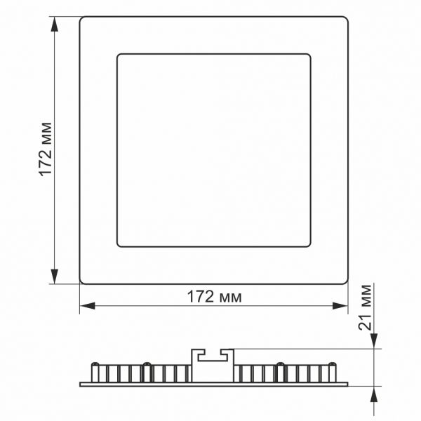 LED светильник с регулировкой яркости встроенный квадрат VIDEX 12W 5000K D3
