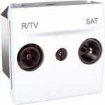 MGU3.456.18 Розетка R-TV/SAT прохідна біла Unica Schneider Electric