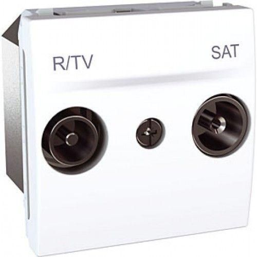 MGU3.456.18 Розетка R-TV/SAT прохідна біла Unica Schneider Electric