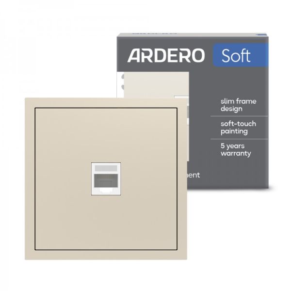 Розетка компьютерная одинарная Ardero Soft механизм ER151PC-C шампань