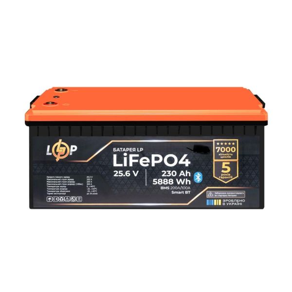 Аккумулятор LiFePO4 LP LogicPower 25,6V - 230Ah 5888Wh BMS 200A-100А пластик Smart