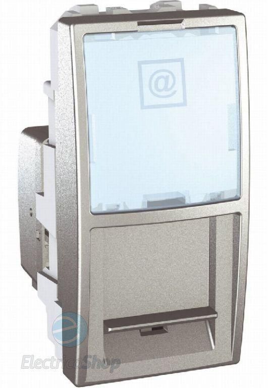 MGU3.410.30 Розетка комп,ютерна RJ45 кат.5e UTP неекранов. 1мод, алюміній Unica Schneider Electric