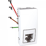 MGU3.490.18 Телефонна розетка RJ11 4-контури 1-мод. біла Unica Schneider Electric