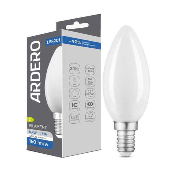 Лампа Feron led 5.4W 4000K 865Lm E14 C35 230V свечка
